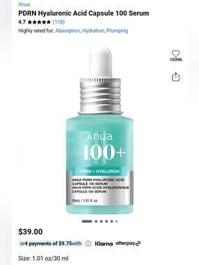 Anua 100+ PDRN + Hyaluron Hydrating Serum — Aqua